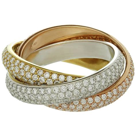 thick cartier ring|3 band interlocking ring.